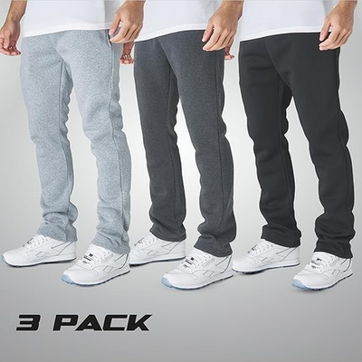 #ad #ad 3 Pack Men#x27;s Fleece Lined Open Bottom Jogger Sweatpants Classic Sizes M XL $27.95