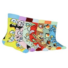 SpongeBob Squarepants Socks Men's Allover Character Designs 7-Pair Crew Sock Set