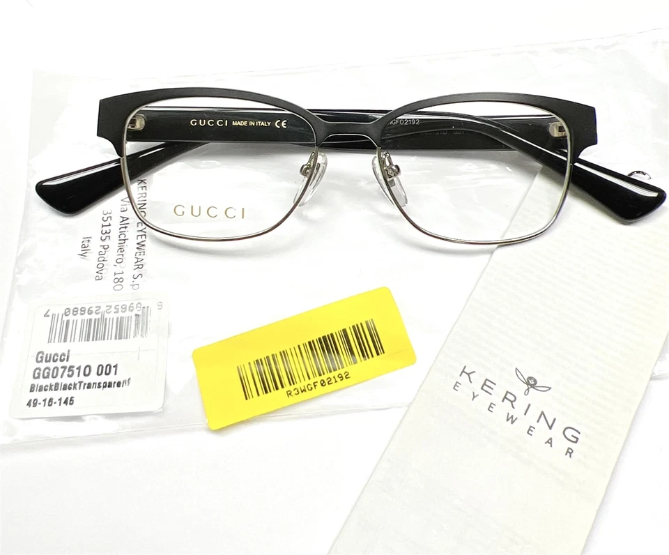 Gucci Eyeglasses Glasses GG0751O 001 Matte Black Silver GG 49-16-145 No Case - Image 4 of 4