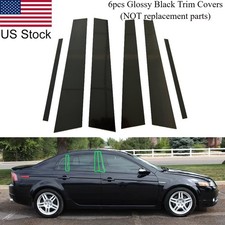 For 2004-2008 Acura Tl 6pcs Glossy Black Pillar Posts Window Door Covers Trim