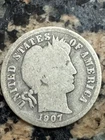1907-d Barber Dime, Better Date, 99c Shipping