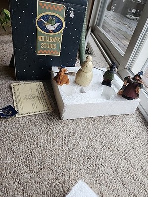 Williraye Studio  Make A Snowman WW2613 Snowman Child With Hat Lot Of 4