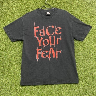 Vintage 2003 Face Your Fears Shirt Mens Large Wrestlemania WWE WWF Black Sports