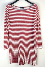 GAP Women's Dress Red White Striped Long-Sleeved Shift Classic Preppy Size S
