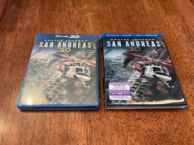 San Andreas 3D (Blu-ray, 2015) With Slipcover Dwayne Johnson - New, Sealed