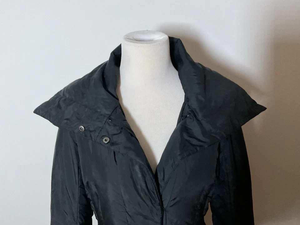 Abrigo largo acolchado largo de longitud completa Cole Haan para mujer cuello almohada S negro $495 Foto 4 de 4