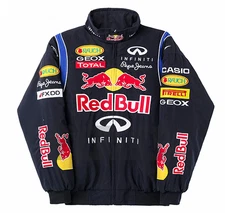 Adult Vintage Red Bull Embroidered Vintage Style  Racing F1 Jacket