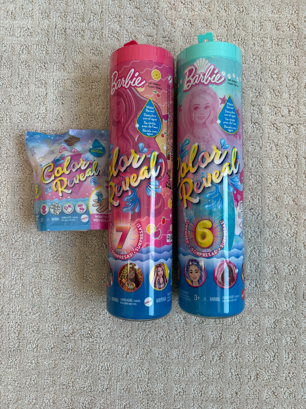 Color Reveal Barbie 2 dolls and surprises and ring dog New  Lot of 3
