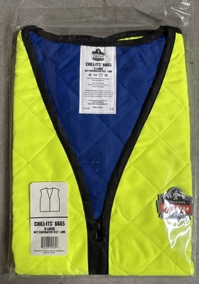 Ergodyne Chill-Its 6665 Wet Evaporative Cooling Work Vest, Lime, Extra Large XL