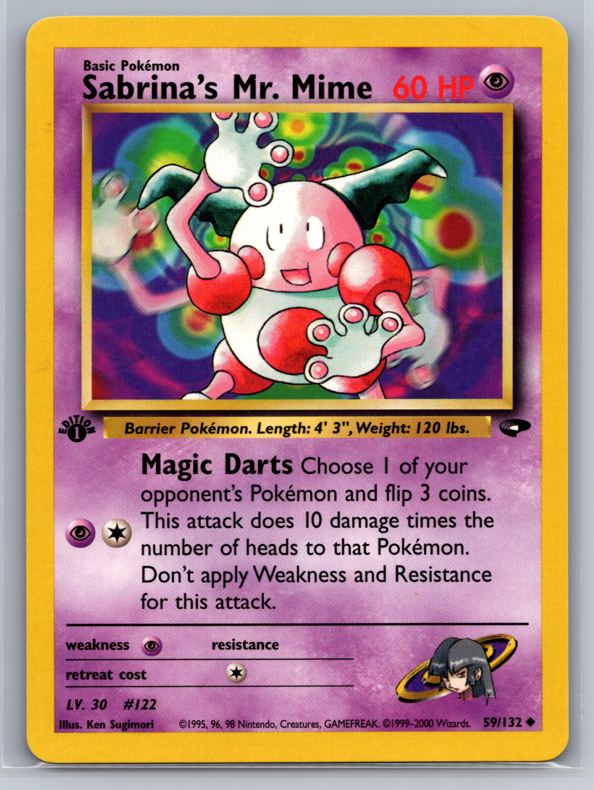 1st Edition Sabrina’s Mr. Mime 59/132 - Gym Challenge - Near Mint NM