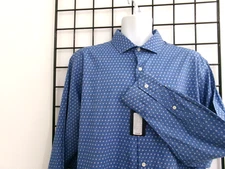 "NEW" CREMIEUX / $79.50 🔥 MENS XL==BLUE / MINI FLORAL PRINT / LONG SLEEVE SHIRT
