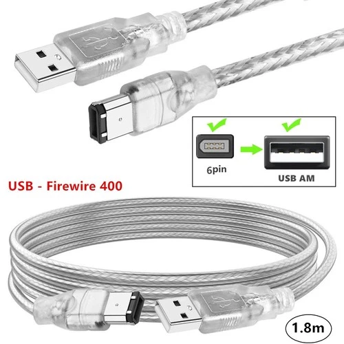 IEEE Firewire 400 1394a 6-Pin Male to USB 2.0 Male DV Printer Cable Adapter 1.8M