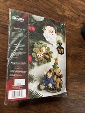 VTG BUCILLA  CHRISTMAS JOY  6 Felt Ornament Kit  85463  BRAND NEW SEALED
