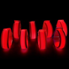 SZJMAO 8 Pack LED Bracelets Light Up Wristbands,Glow Flashing One Size, Red