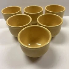 Homer Laughlin China 2 Cup Bowls Side Dish 3.5" Tall Lead Free USA RA Yellow
