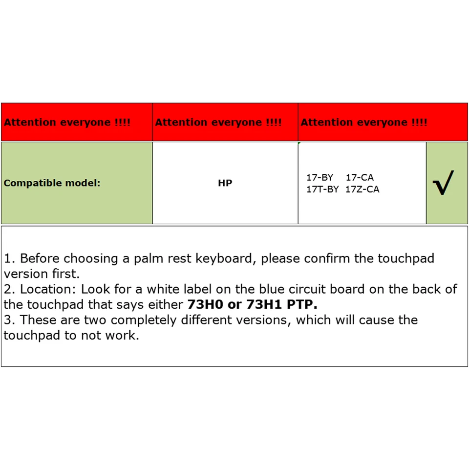 Teclado reposamanos panel táctil/estuche inferior para HP Pavilion 17-BY 17-CA 17Z-CA 17T-BY Foto 2 de 3