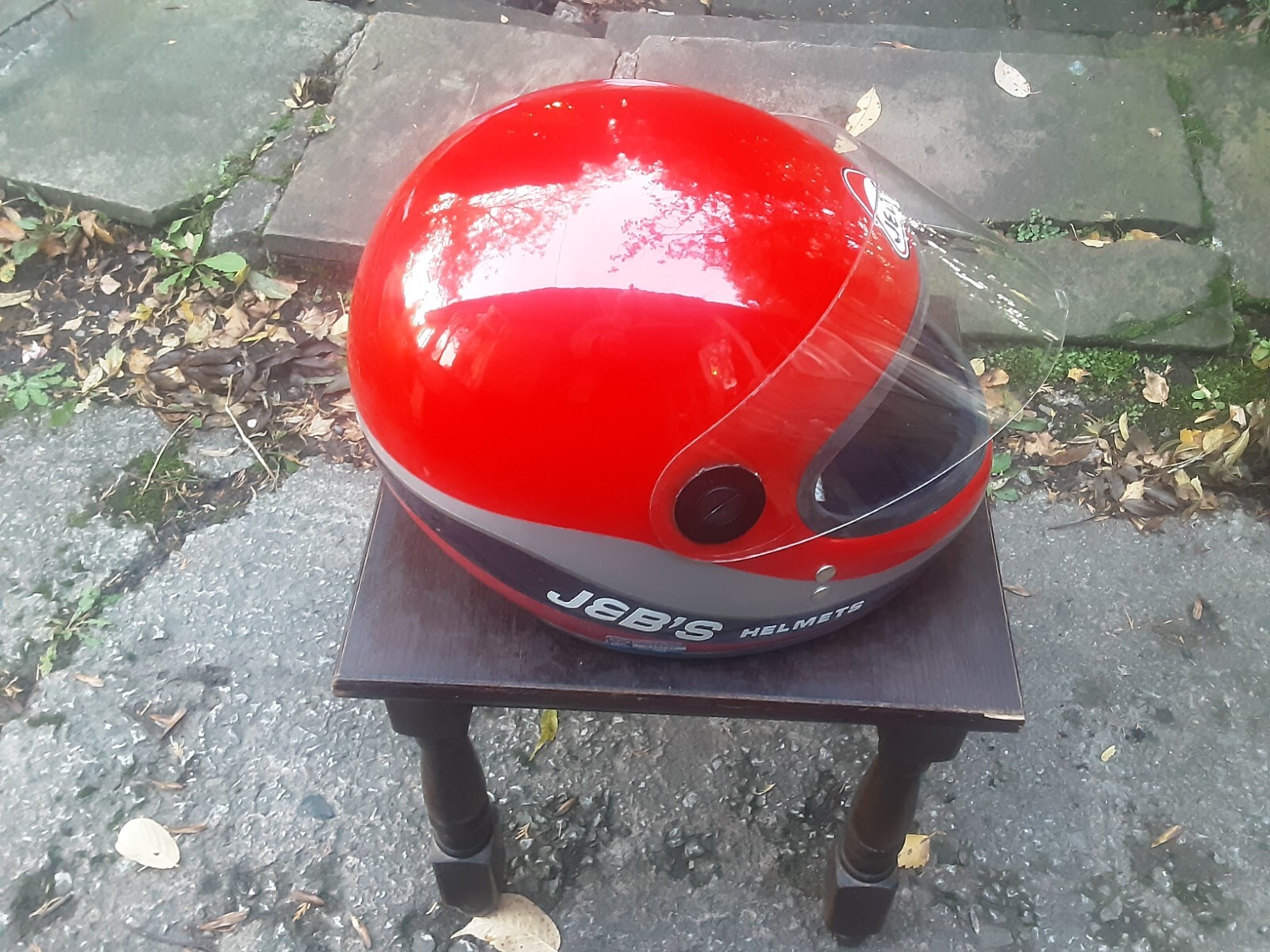 JEB'S KAWASAKI RED FIBREGLASS FULLFACE HELMET NEW OLD STOCK 1984 SIZE ...