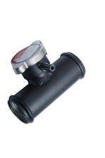 38mm O.d 1-12 Aluminum Radiator In-line Hose Filler Neck With Cap Black