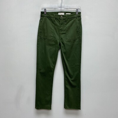 Jen 7 for all  Mankind Green Pocket High Rise Denim Ankle Straight Jeans 4