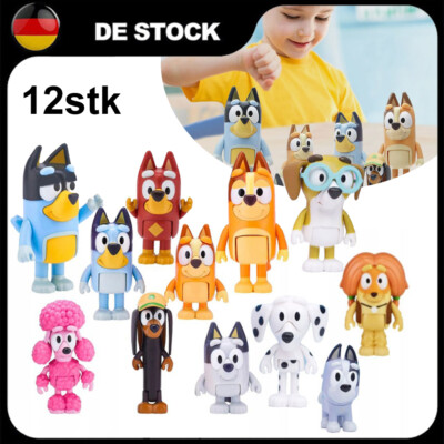 12x Bluey/Friends PVC Action Figur Geschenk Modell Puppen Bluey Kinder Spielzeug