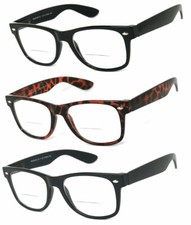 1 or 3 Pairs Retro Square Frame Bifocal Reading Glasses Spring Temples