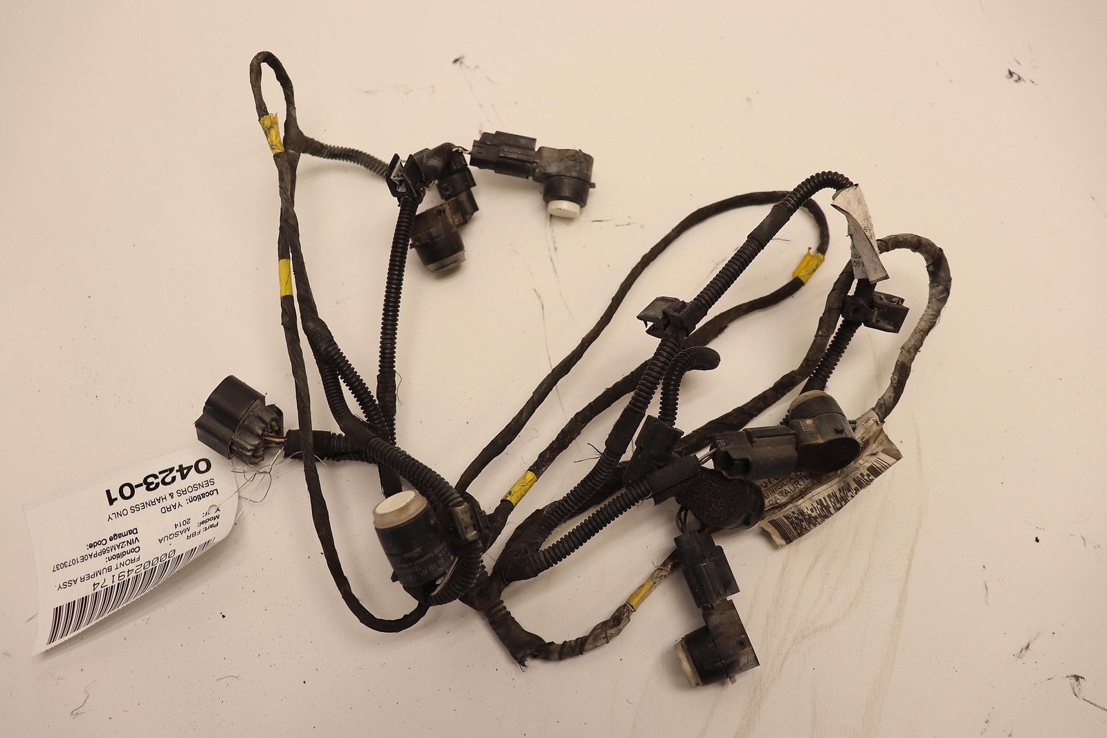 2014-2016 MASERATI QUATTROPORTE REAR BUMPER PARKING SENSOR WIRING HARNESS OEM
