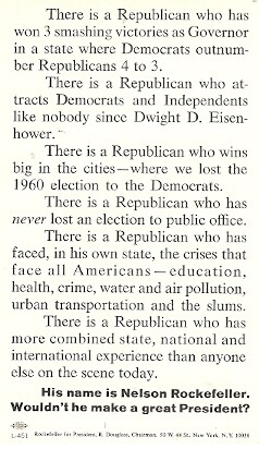 1960s Nelson Rockefeller Presidential Candidacy Card - Picture 2 of 2