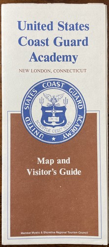1987 U S Coast Guard Academy Map & Visitors Guide New London CT Vintage Brochure - 第 1/5 張圖片