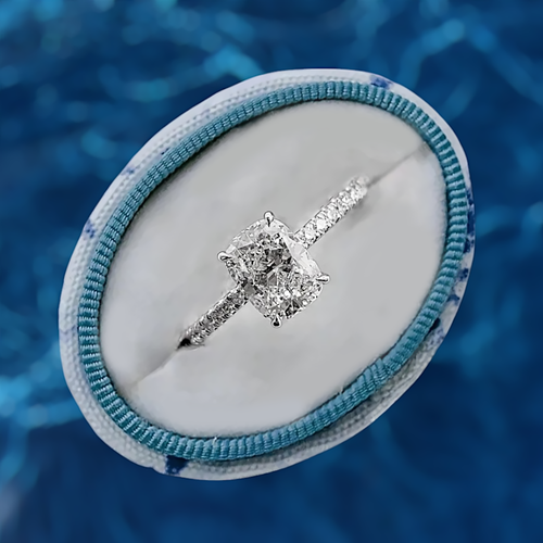 Bague De Fiançailles Solitaire Diamant Lab Cultivé Marquise, Or Jaune 14K, Certificat IGI