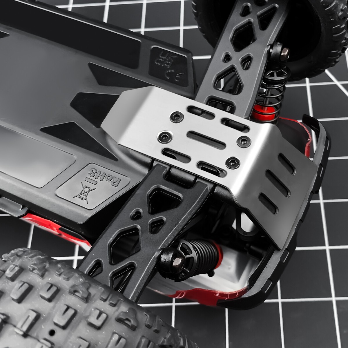 AXspeed Unterfahrschutz Edelstahl - Chassis Schutz Für Arrma 1/18 Granit Grom RC Auto
