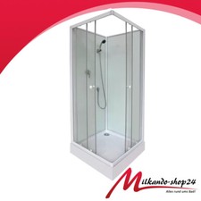 Duschtempel Fertigdusche Duschkabine glas komplett dusche 80 x 80 x 200 cm Weiß