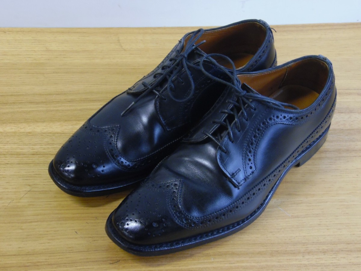Mens Allen Edmonds Leiden Black Leather Lace Up Wingtip  display picture 2