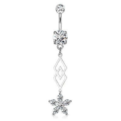 Piercing Ombelico Oro Bianco 18k Piercing Ombelico Oro Bianco 18k