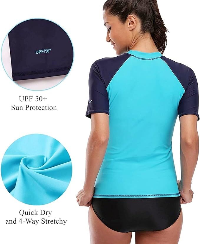 CharmLeaks Women's Rash Vest Swimsuit Swimming Costume Swimwear Swim