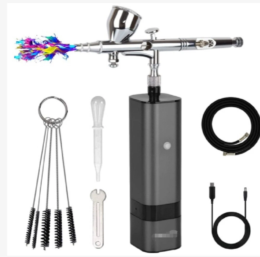 Avhrit Cordless Airbrush with 2 Battery, 32PSI Portable Airbrush Kit with  Compressor, Dual-Action Cordless Airbrush for Painting, Makeup, Nail, Model