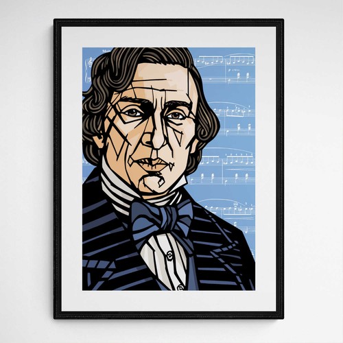 Impresión de FRÉDÉRIC CHOPIN, compositores clásicos, impresión musical de Chopin, arte mural de Chopin - Imagen 8 de 13