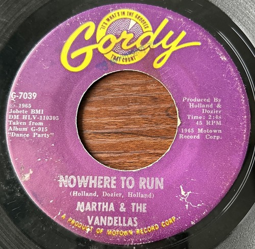 Classic 1965 R&B/Soul-Martha & The Vandellas-"Nowhere To Run"- (Gordy Records)