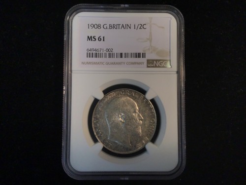 British 1908 Half Crown NGC Graded MS 61 RHC1007 - Picture 3 of 4
