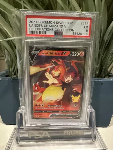 PSA 5 Lance’s Charizard V SWSH133 2021 Pokemon Celebrations Promo