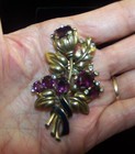TRIFARI Alfred Philippe Amethyst Crystal Blue Enamel Bell Flower Floral Clip/Pin — photo 7