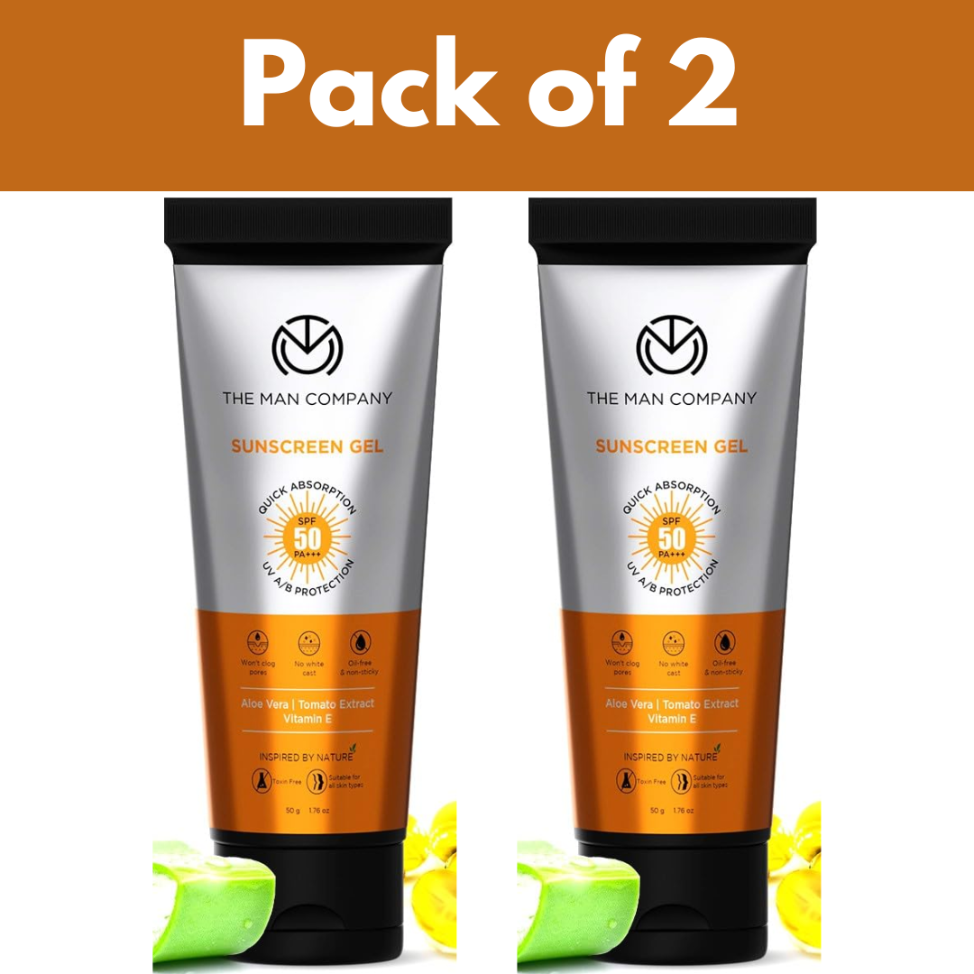 The Man Company Oil-Free Sunscreen Gel SPF 50 PA+++ No White Cast, For Men 50gm