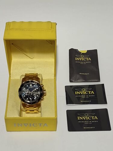 Invicta Pro Diver No. 0072, Original Box & Paperwork, New Battery, Gold Tone