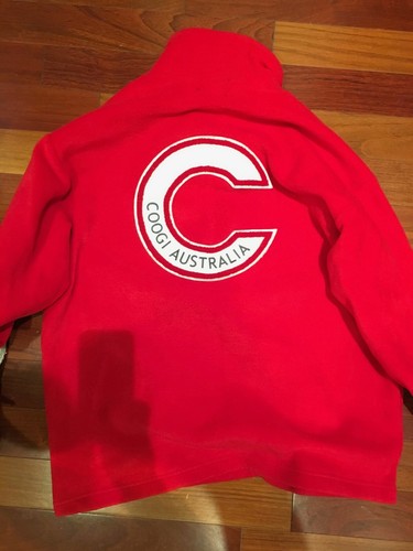 VTG COOGI Australia 1/4 Zip Red Velour Pullover Sweater M - Picture 3 of 3