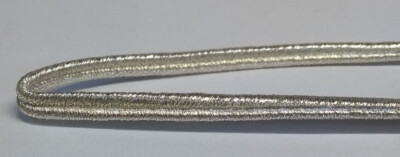 Silber metallisiertes Polyester Russland Geflecht 4 mm Made by Wyedean - NEU