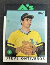1986 Topps Steve Ontiveros Baseball Rookie Card RC #507 Athletics Pitcher VG O/C. rookie card picture