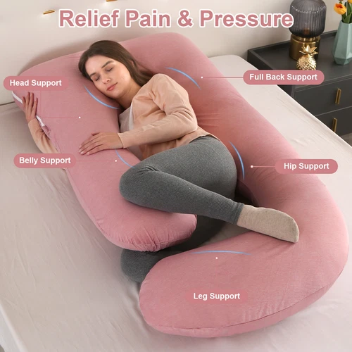 Pregnancy Pillow Full Body Maternity Women U/J-Shape Side Sleeper Support Pillow - Picture 127 of 129