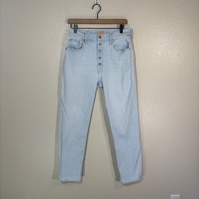 MOTHER The PIXIE TOMCAT ANKLE Button Light Pina C… - image 1