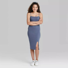 Women's Sleeveless Knit Bodycon Dress - Wild Fable, Slate Blue, XS
