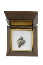 Briard, Berger de Brie - Hundebrosche in Geschenkbox, elegante Anstecknadel, Rev