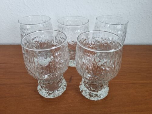 5 Gläser RAVENHEAD „Siesta“ Glas Rindentextur Vintage England - Bild 1 von 4